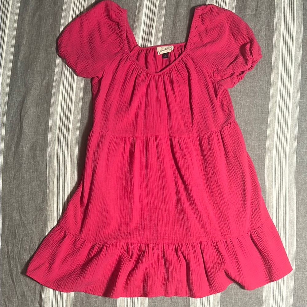 Universal Thread Pink Ruffled Puff Sleeve Sundress